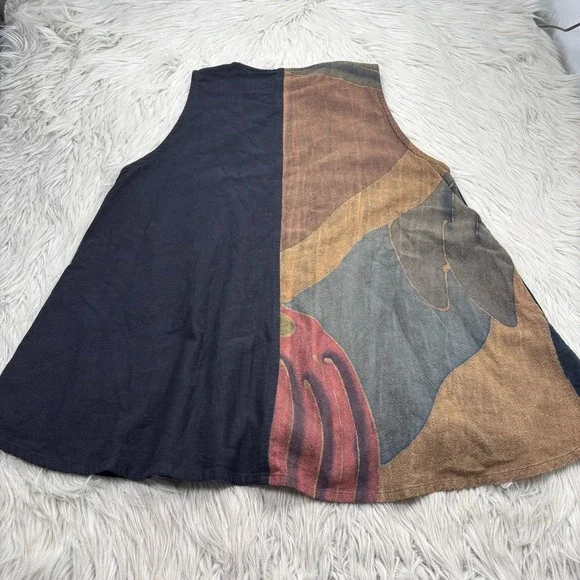 Ki Na Ri Women's OS Colorblock Cotton Tunic Tank Art to Wear Lagenlook - Picture 6 of 6